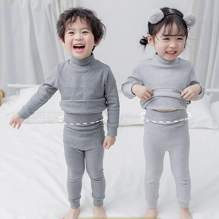 男童秋衣秋裤儿童秋冬德绒保暖高领宝宝高腰护肚女童长袖内衣套装