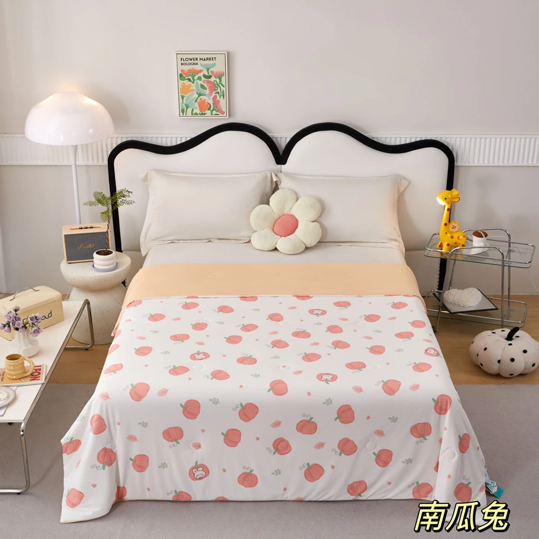 山泉凉感黑科技小冰被单人150*200～南瓜兔