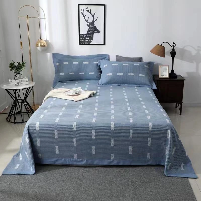 某某森手工系列沃格高奢提花四件套蓝色微瑕