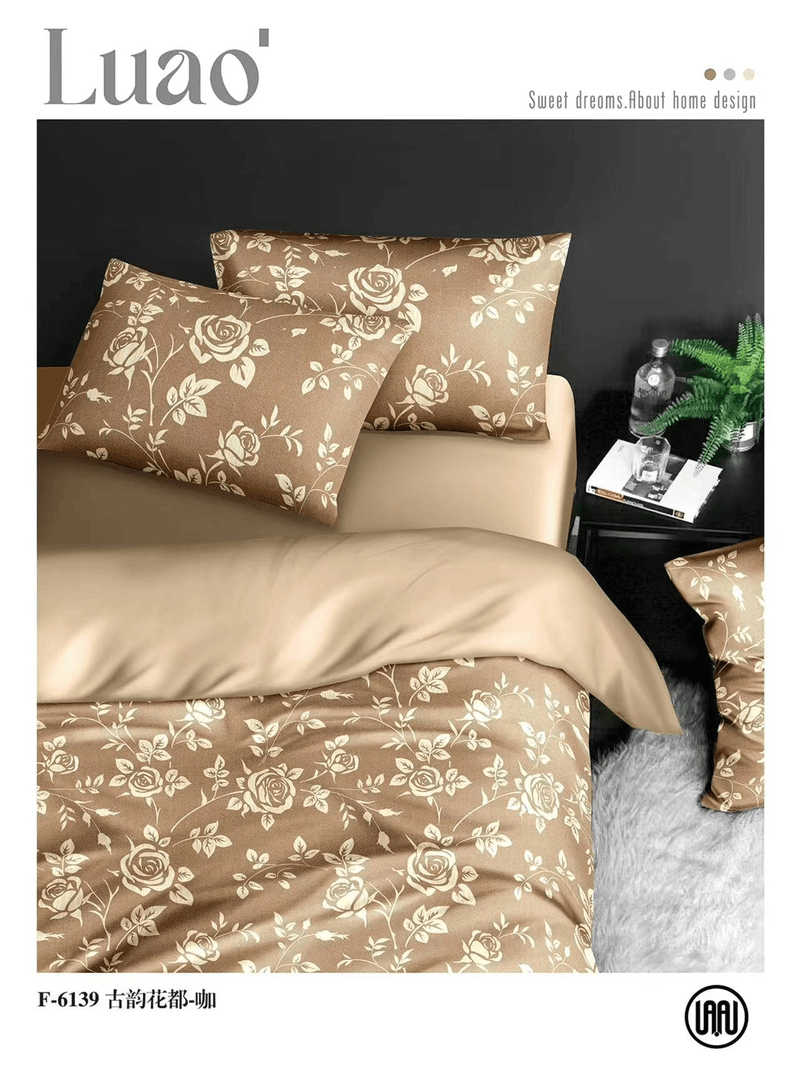 单床单精品暖绒245*250～古韵花都灰