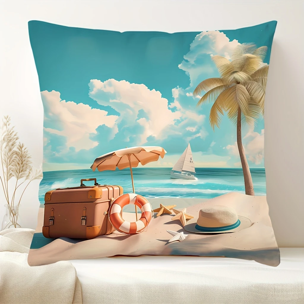 印花不含芯靠垫方形床头靠枕客厅沙发靠垫汽车靠垫可拆洗抱枕套