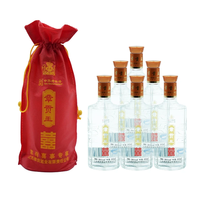 章贡王老字号礼袋喜酒10年紫砂陶坛老酒，纯粮固态浓香型38度500ml