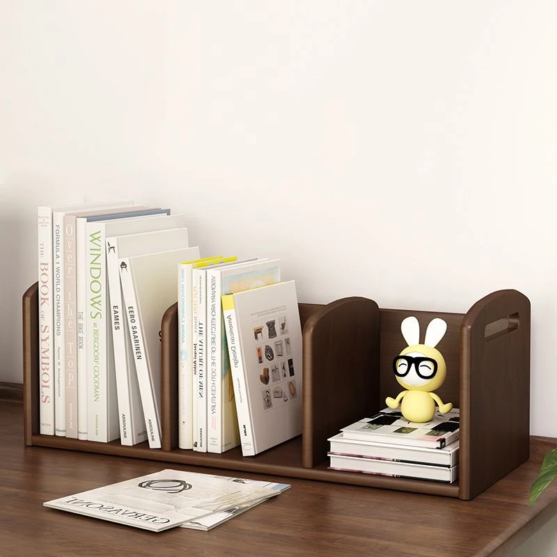 实木书架桌面简易书桌收纳置物架儿童家用桌上小型书柜分层整理架