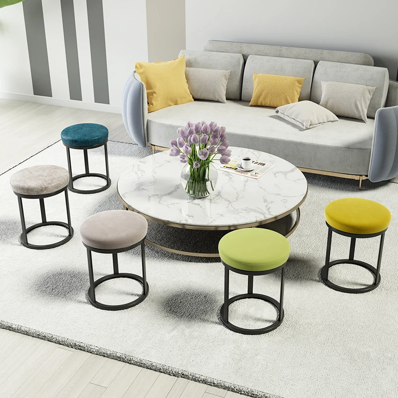 小凳子家用客厅网红小圆凳餐桌矮凳北欧简约茶几凳轻奢网红沙发凳