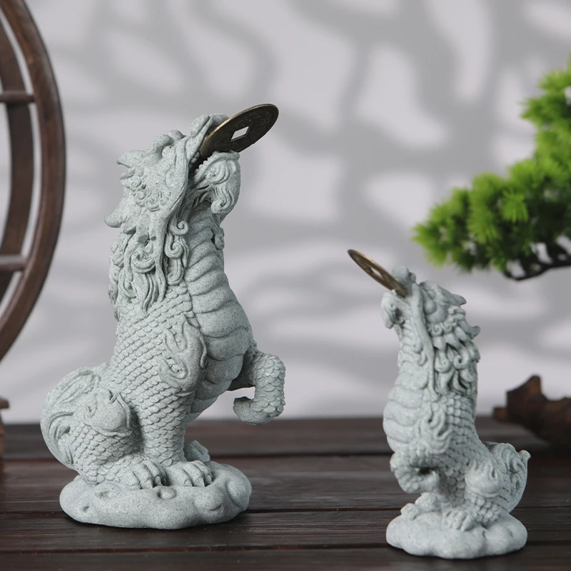 青砂石吞金兽创意茶宠摆件可爱鱼缸盆栽桌面装饰微景观