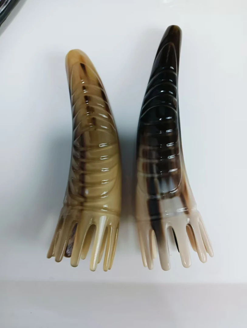 正品牛角角尖料梳子按摩洗头梳头部经络护理防静电梳疏通防脱家用