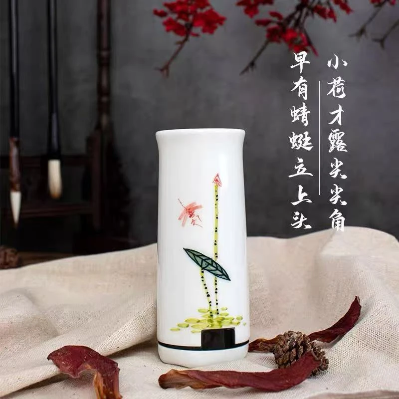 香薰品香聚香炉手绘陶瓷品香器充电便携电子熏香炉