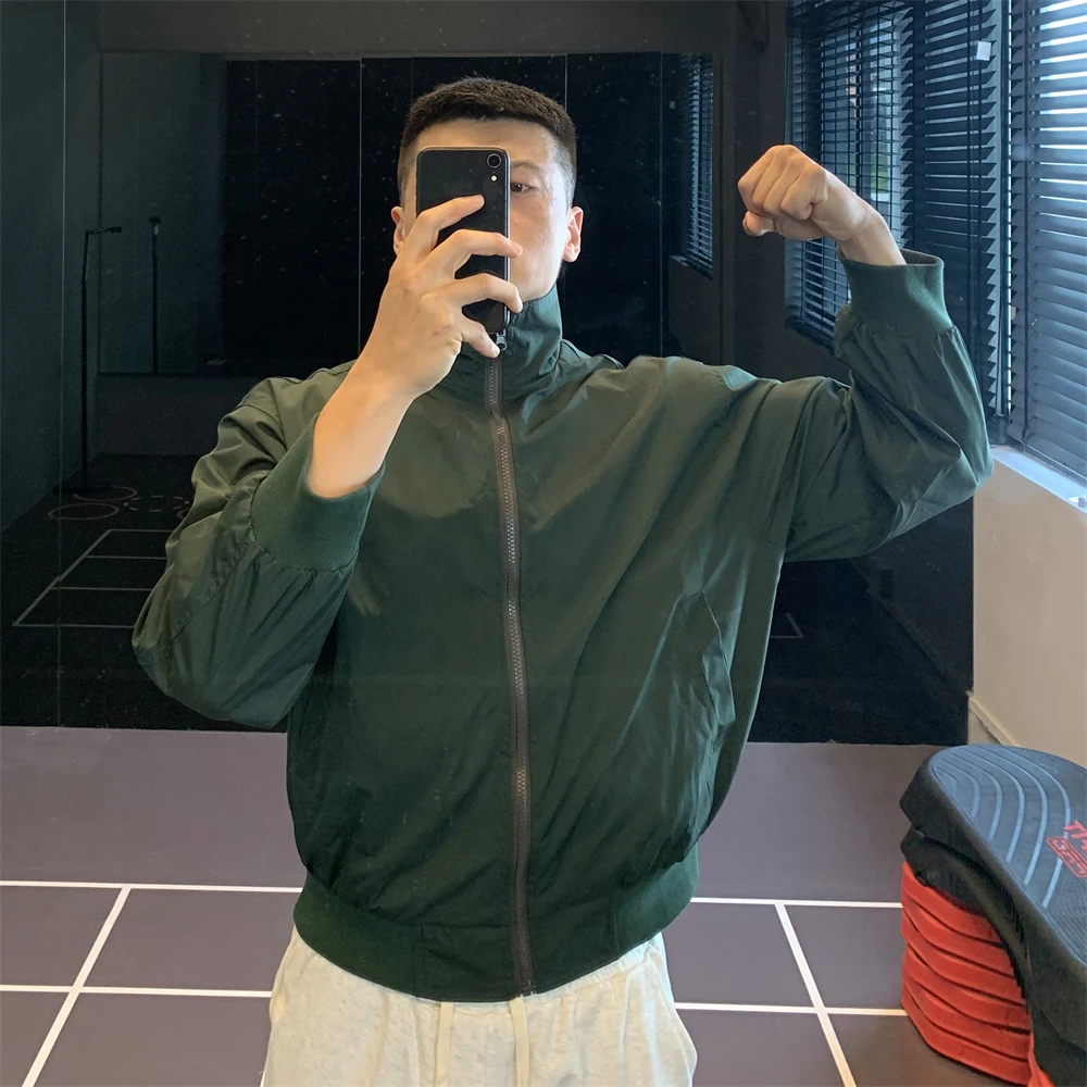 【户外先锋】立领双面穿复古底特律夹克运动外套薄款健身衣服秋冬