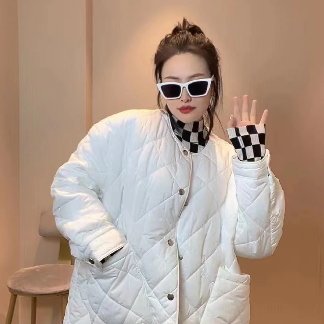 AMASS阿玛施圆领新雪丽宽松软糯中长棉服5400730