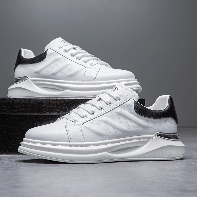 大码男鞋运动休闲小白鞋透气厚底板鞋韩版百搭男士时尚潮老爹鞋JX