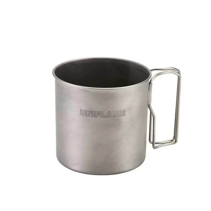 日本 UNIFLAME 露营户外超轻轻便钛合金水杯 钛杯 隔热防烫