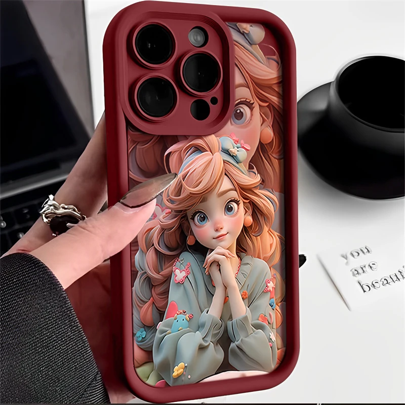 长发公主iphone15苹果手机壳14promax新款13pro防摔12高级11全包X