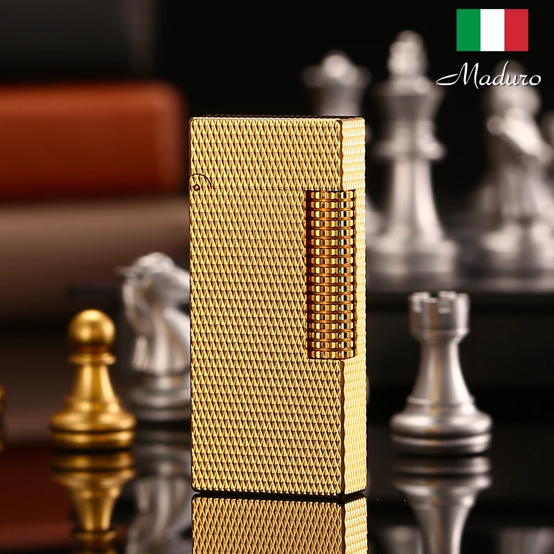 maduro煤油打火机侧滑个性复古砂轮雕刻麦穗纹送男朋友礼物经典