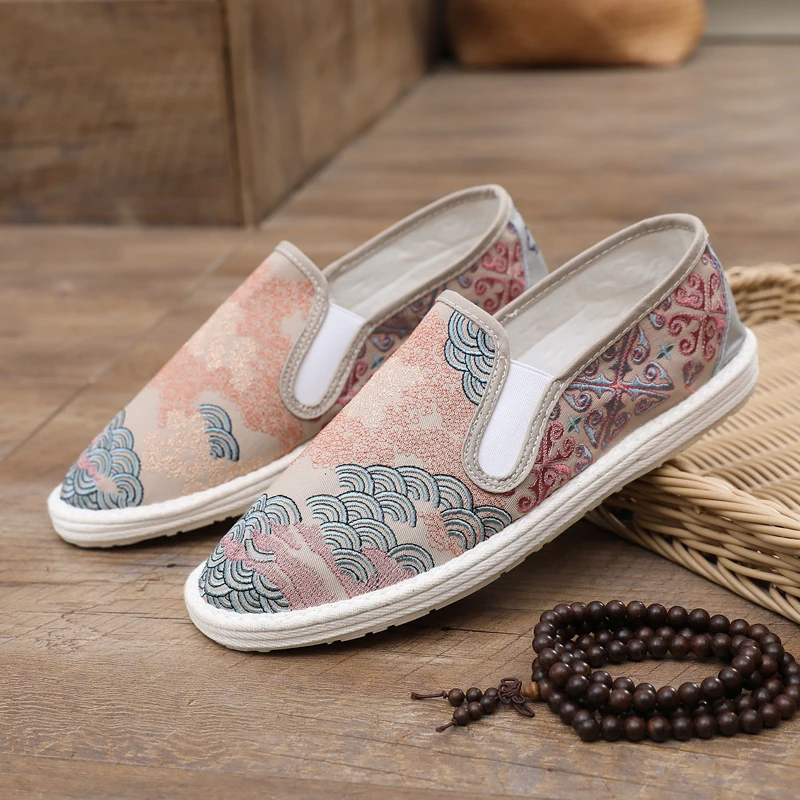 舒适休闲中国潮风平底民族风纯手工千层底防滑百搭软底老北京布鞋