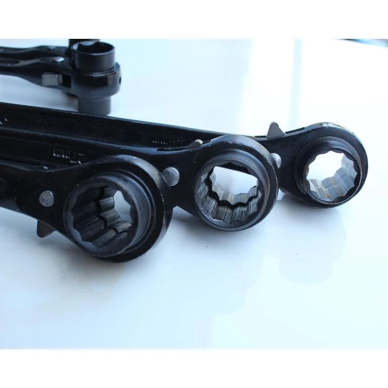 四用扳手棘轮扳手双头双口尖头尖尾尖柄快速手架子工专用套筒