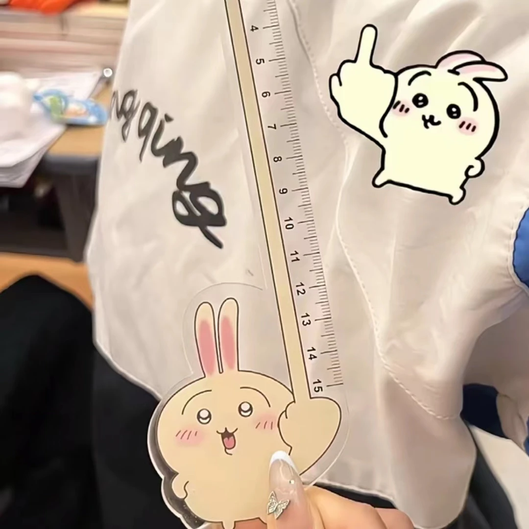 chiikawa吉伊卡哇乌萨尺子可爱创意乌萨竖中指直尺学生测量尺