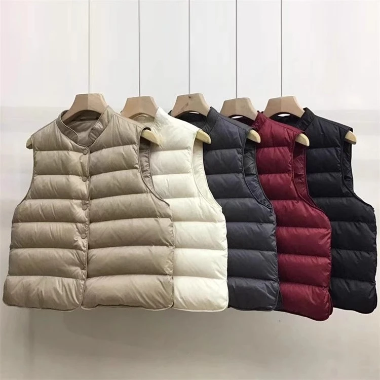 秋冬新款小立领羽绒马甲女加厚宽松小个子女款保暖坎肩轻便外套潮