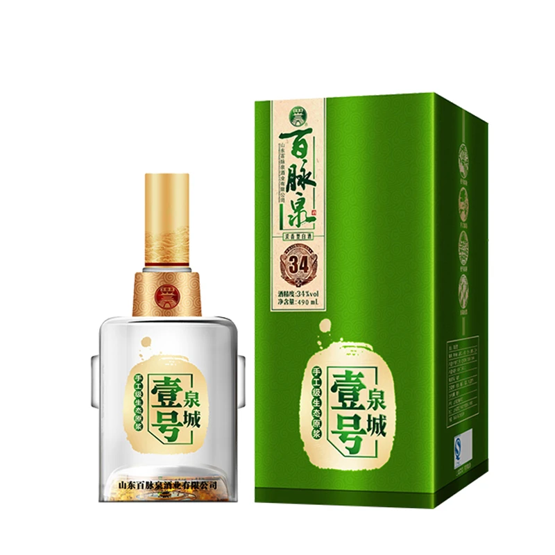 君旭济南特产百脉泉酒泉城壹号34度百脉泉清照酒 浓香正品34度490