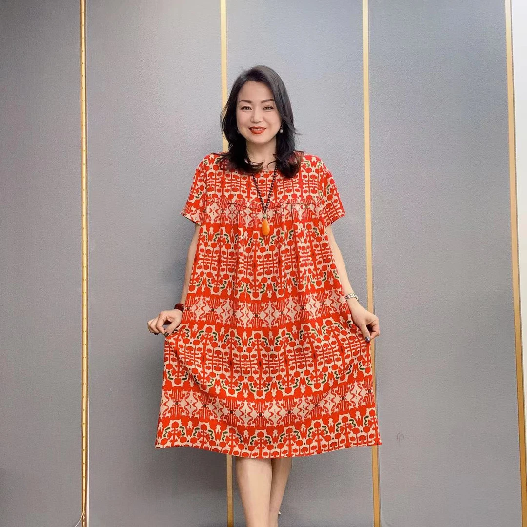 丝绵连衣裙春夏超显瘦连衣裙碎花气质时尚休闲睡裙夏季宽松印花