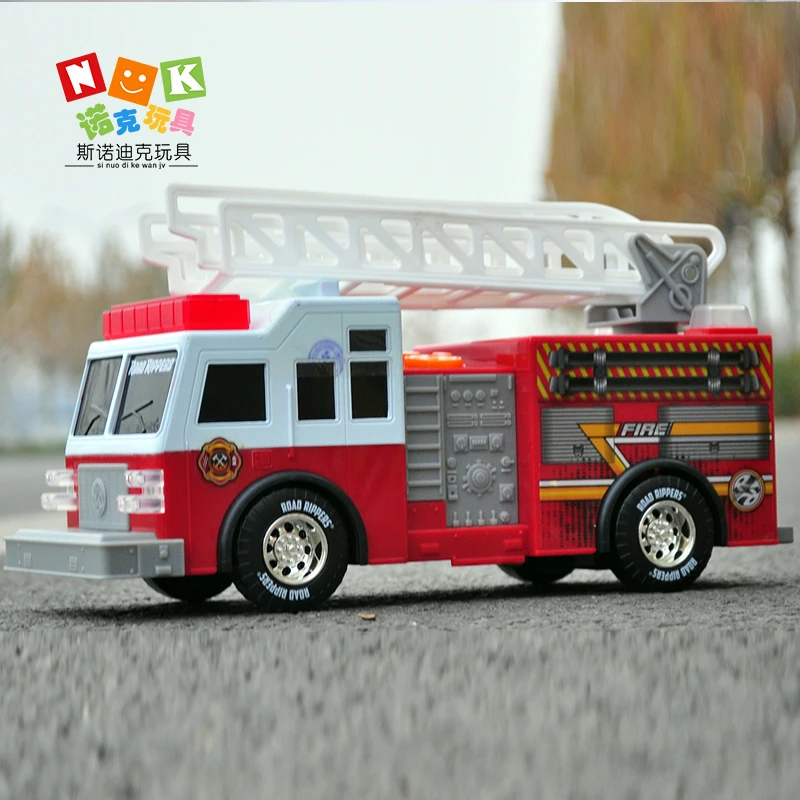 路霹雳电动消防车原装出口外贸玩具车男孩炫酷跳跳车3岁礼物