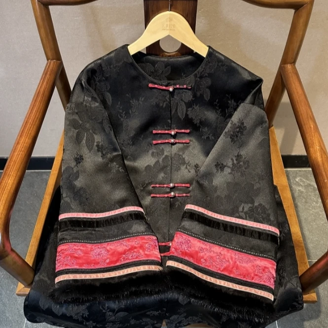 荣光 芳华设计新中式复古提花外套国风刺绣拼接外套