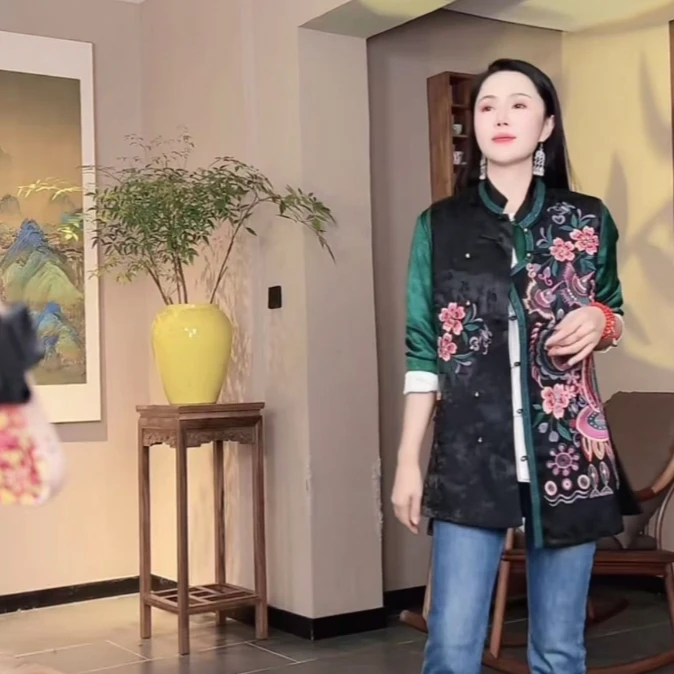 慈悲 芳华设计新中式复古提花马甲国风立领刺绣马甲