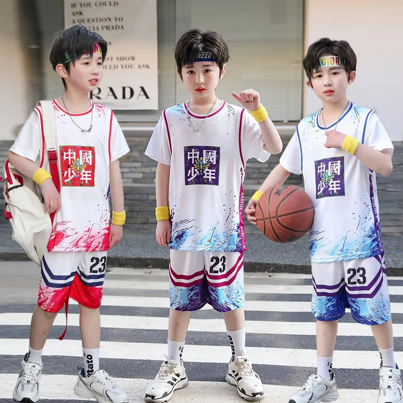 儿童篮球服套装夏季新款球服运动训练服跑步服男童短袖速干球衣