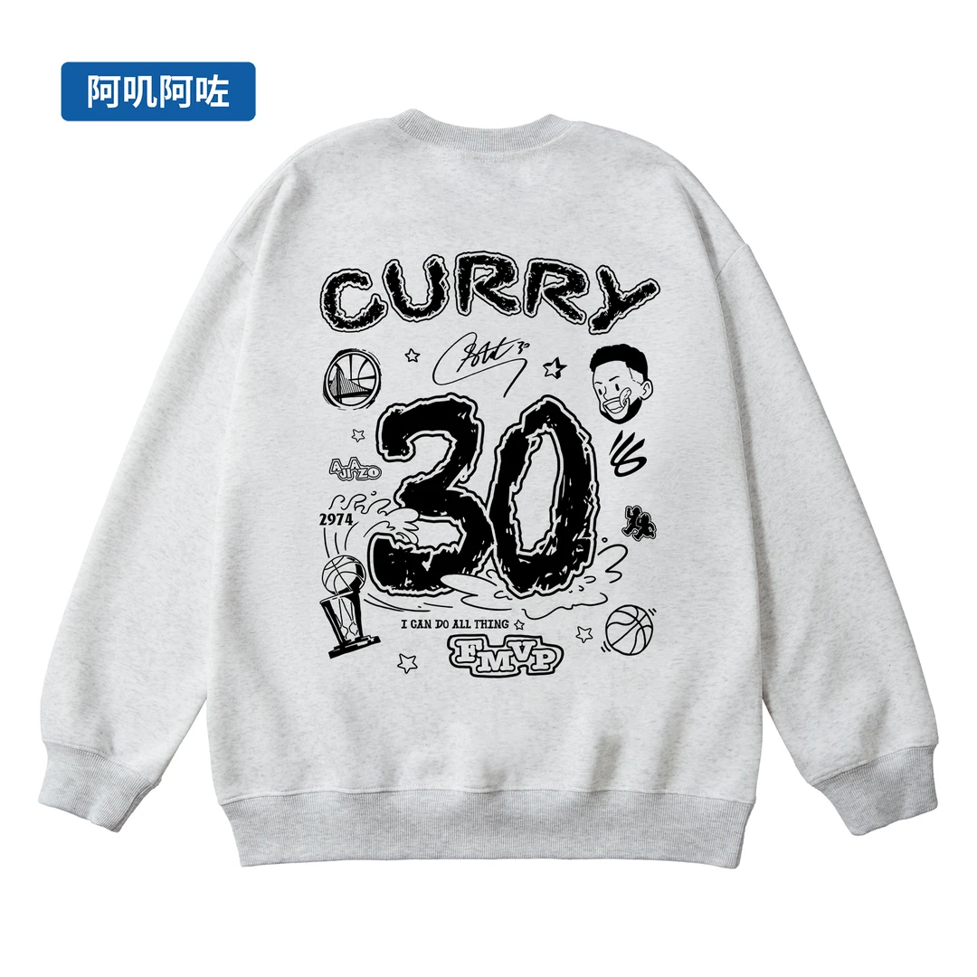 阿叽阿咗【涂鸦球星合集】圆领卫衣 重磅宽松美式复古卫衣