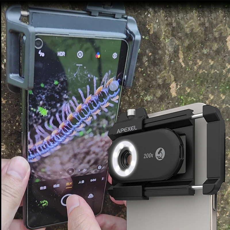 手机放大镜显微镜200倍带灯鸽子眼数码科学实验文玩珠宝鉴定紫光