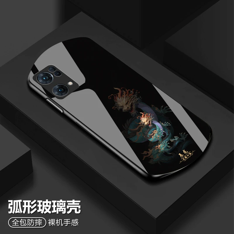 OPPO Reno7Pro国风十二生肖手机壳弧形玻璃高颜值防摔保护套