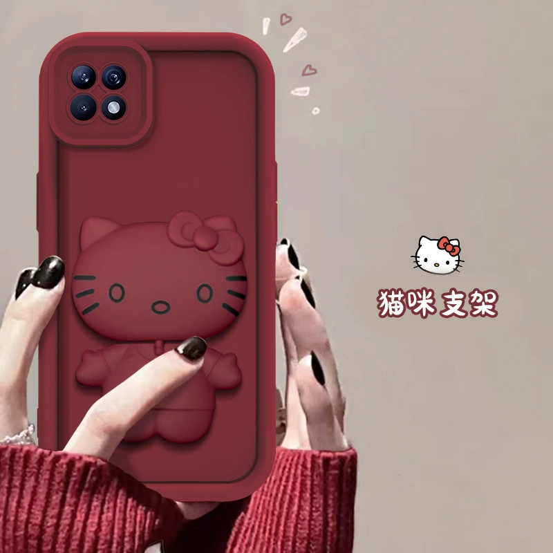 oppo A72手机壳猫猫支架款网红爆款天眼硅胶全包防摔可爱女款软壳
