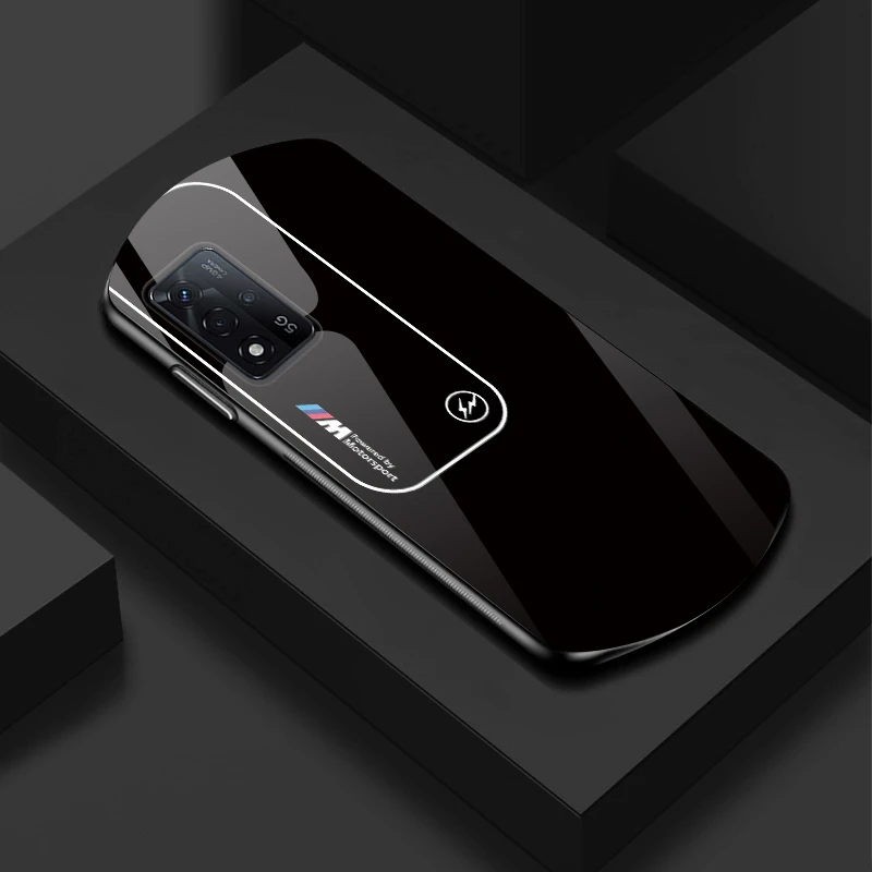 适用【OPPO A93S】新款弧形玻璃渐变宝马简约软边商务手机壳