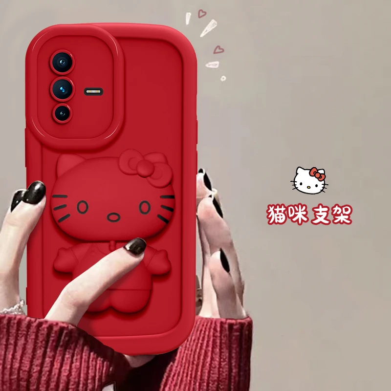 vivo S12手机壳猫猫支架泡芙壳高颜值创意可爱硅胶全包防摔女款
