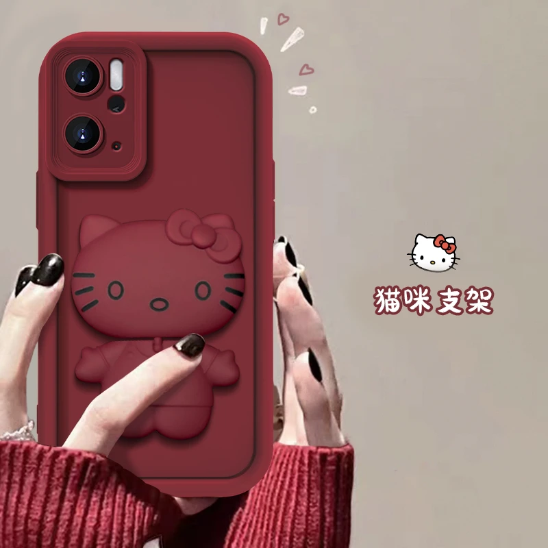 oppo A36手机壳猫猫支架款网红爆款天眼硅胶全包防摔可爱女款软壳