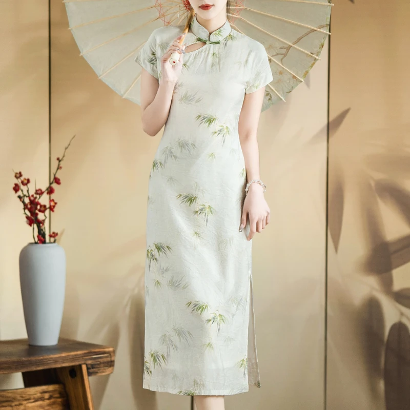 【挽苏】1916米色改良旗袍女款高端气质日常中式国风连衣裙春夏新款