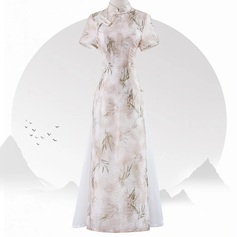 【挽苏】2527【竹生空野】新中式国风改良旗袍年轻款气质奥黛连衣裙