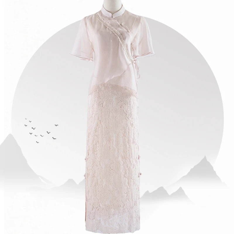 1151【小山桃】中国风套装年轻款少女新中式女装连衣裙两件套