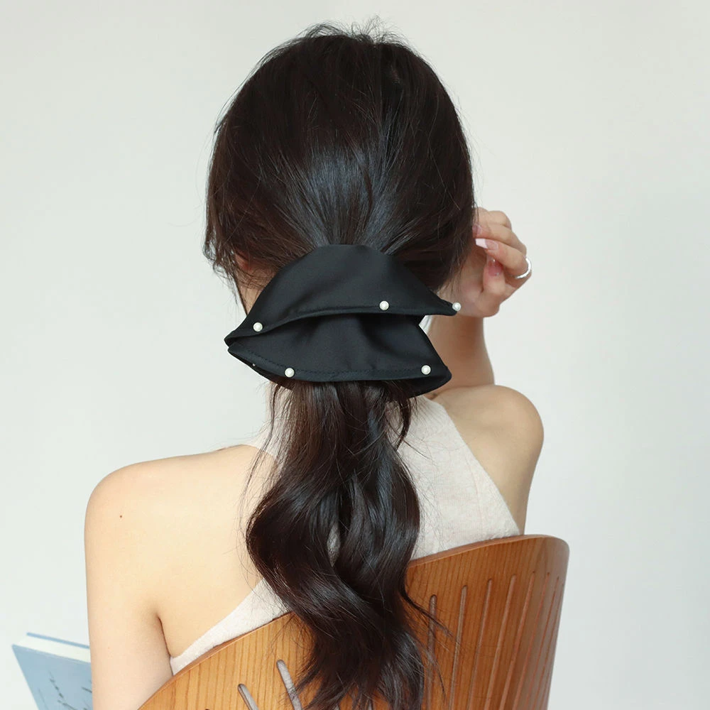 裙摆翩翩~珍珠缎面新款发圈女头绳大肠扎头公主落难高级感气质