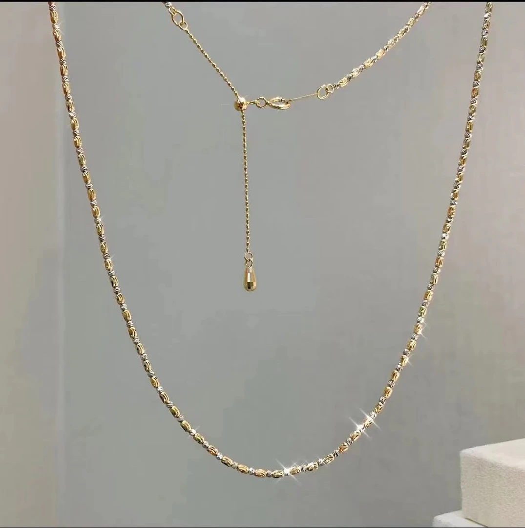 【星光链双色月光项链】星光链18K金项链，精工星星闪闪链