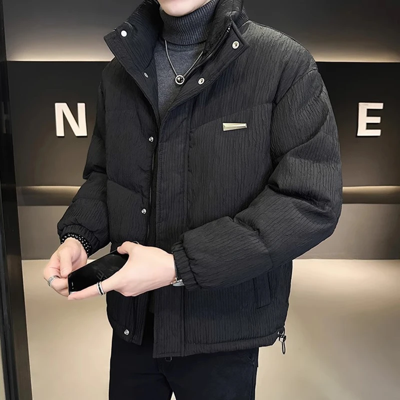 外套男秋冬款加厚立领男款羽绒服外套潮牌帅气男士外套羽绒服男