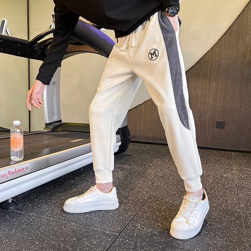 潮牌卫裤秋季2023爆款百搭宽松男士高档卫裤弹力小脚休闲卫裤男