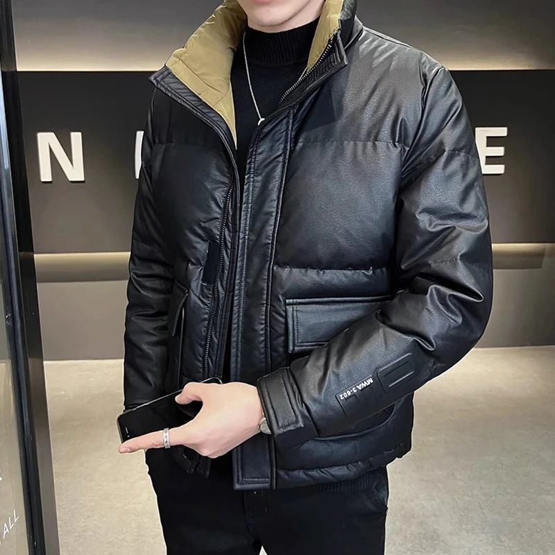 外套男秋冬款高级感潮流男款羽绒服外套立领加厚男士外套羽绒服男