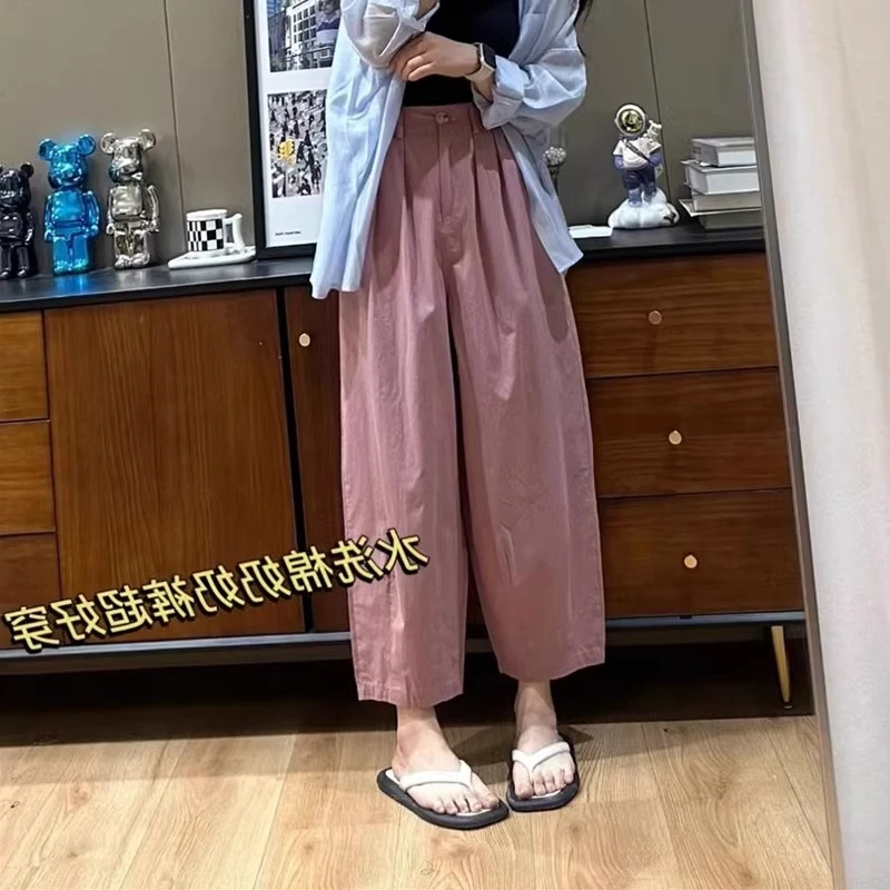 胖妹妹mm阔腿奶奶裤2024年春夏季新款大码宽松显瘦薄款休闲哈伦裤