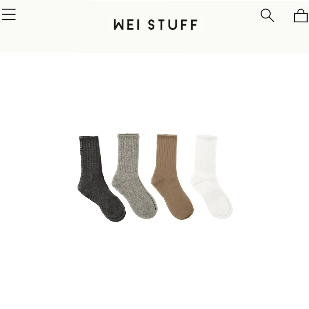 WEI STUFF  四色中筒袜 5589