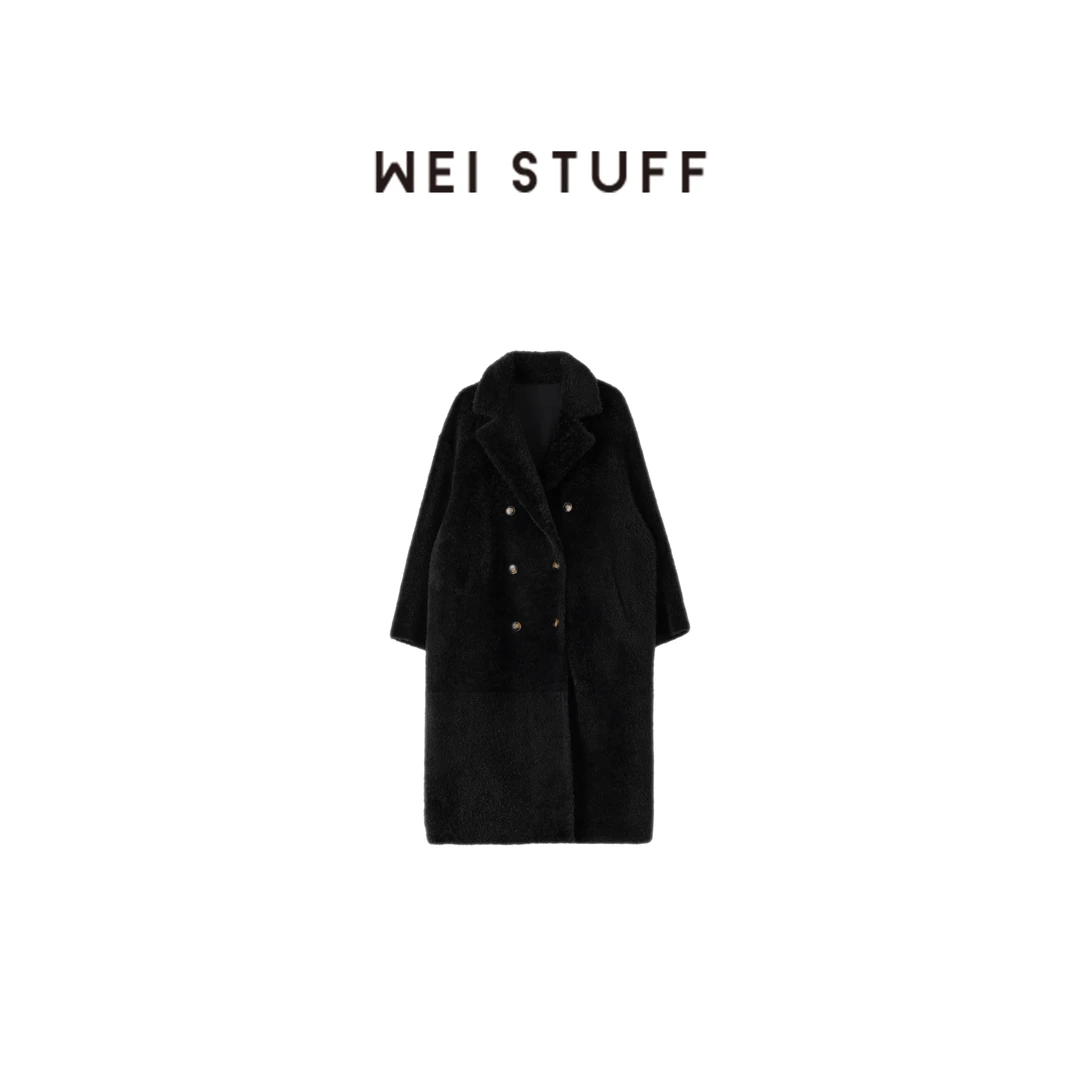 WEI STUFF  柔软西班牙美利奴拉贡皮草外套 7826 .