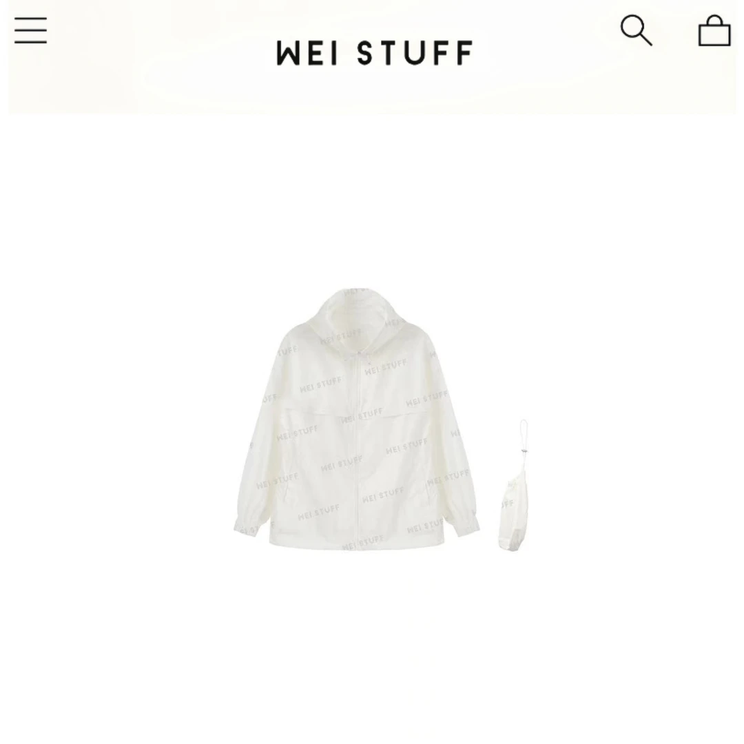 WEI STUFF 欧若风出行连帽休闲纯色轻薄长袖防晒衣外套  6404 S