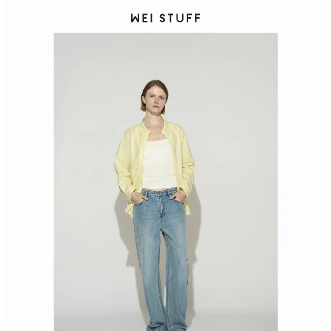 WEI STUFF轻薄高支春夏长袖防晒衬衣百搭纯色衬衫外套 6206 . S