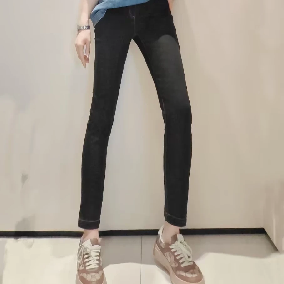 AMASS/阿玛施AMASS阿玛施显瘦高腰时尚百搭弹力牛仔裤5100355