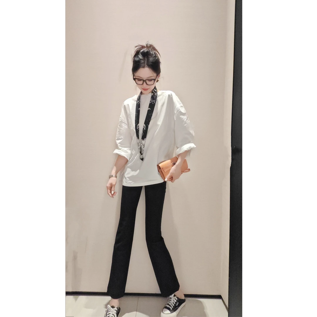 AMASS/阿玛施阿玛施随性文艺风质感白色休闲夏季ins衬衫5301090