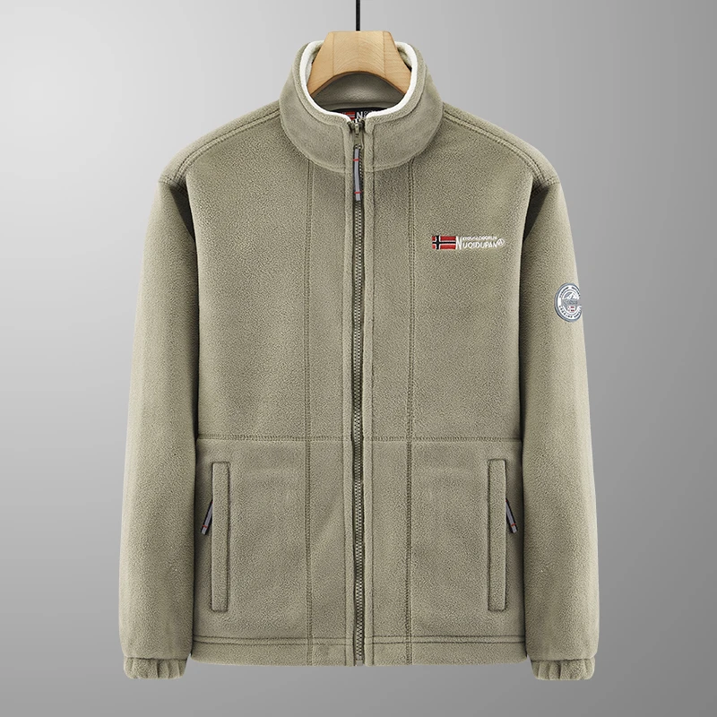出口挪威订单！双面澳粒绒夹克外套男女款加绒加厚抓绒衣秋冬款男